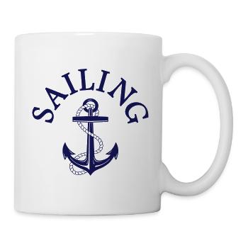 Anker Segeln Segelboot Segelschiff Seefahrt Nautik - Tasse - Weiß - Rechts
