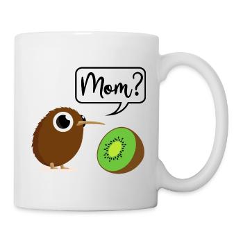 Kiwi Vogel Tier Frucht Obst Mama lustig Neuseeland - Tasse - Weiß - Rechts