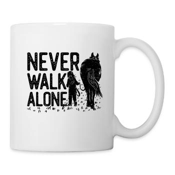 Pferd - Never walk alone - Tasse - Weiß - Rechts