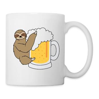 Paresseux avec de la bière - Mug blanc - blanc - Droite
