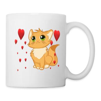 chat doux - Mug blanc - blanc - Droite