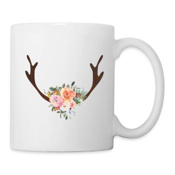 Deer antler flowers customizable - Mug - white - Right