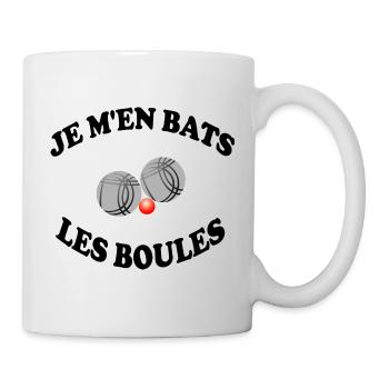 Je m'en bats les boules ! humour pétanque cadeau - Mug blanc - blanc - Droite