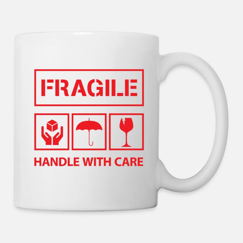 fragile - Tasse - Weiß