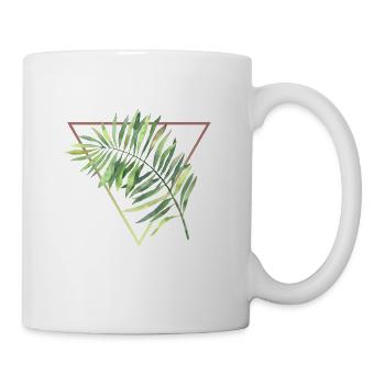 tropical palm leaf watercolor eucalyptus - Mug - white - Right