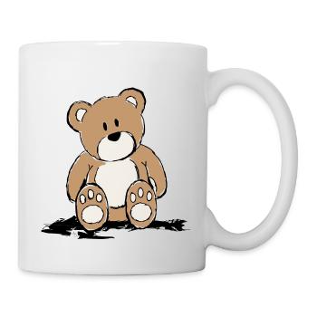 Teddy sitzend - Tasse - Weiß - Rechts