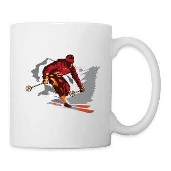 Skieur - Mug blanc - blanc - Droite