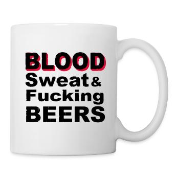 Blood Sweat Fucking Beers - Mug blanc - blanc - Droite