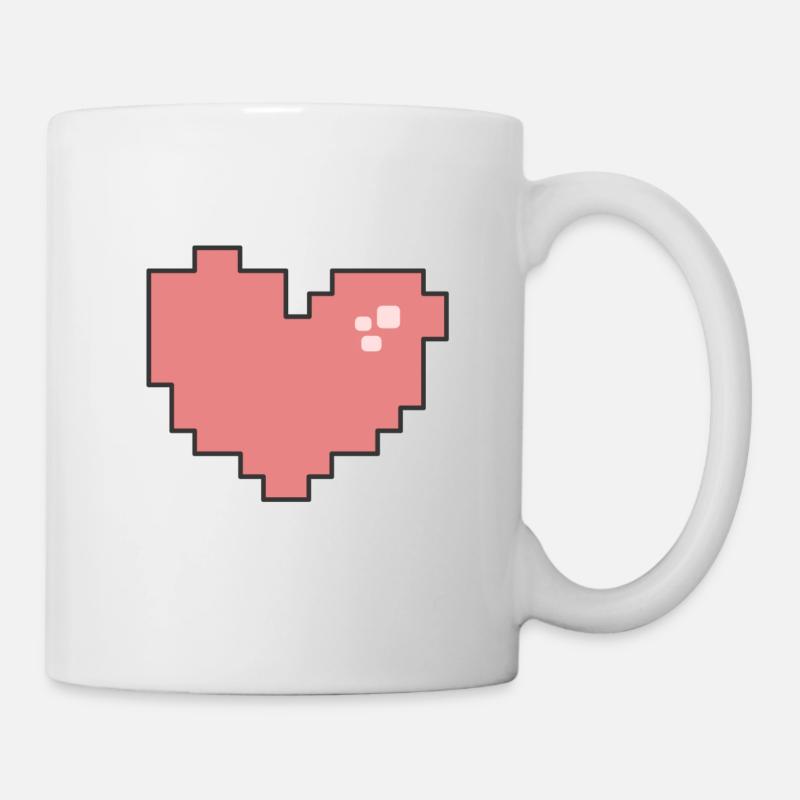Herz Pixel - Tasse - Weiß