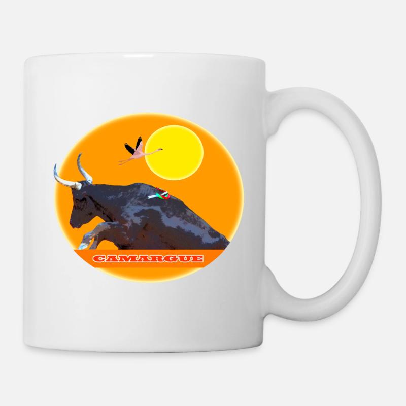Taureau de Camargue saute la barrière - Mug blanc - blanc