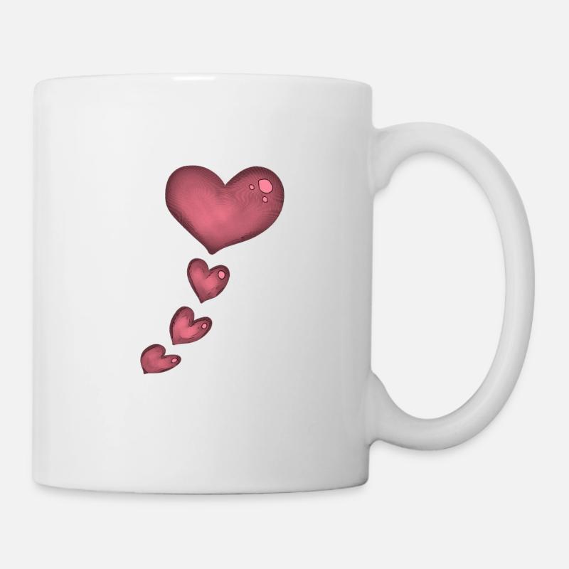 pinkes Herz - Tasse - Weiß