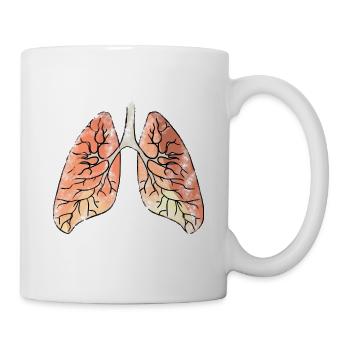 Lunge Bronchien - Tasse - Weiß - Rechts