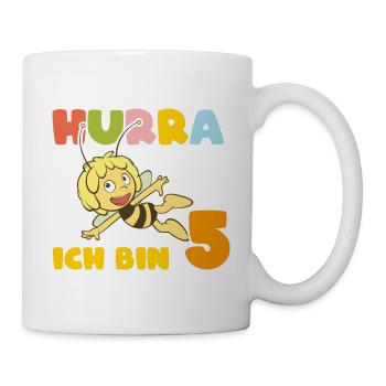 Biene Maja Hurra Ich bin 5! 5. Geburtstag - Tasse - Weiß - Rechts