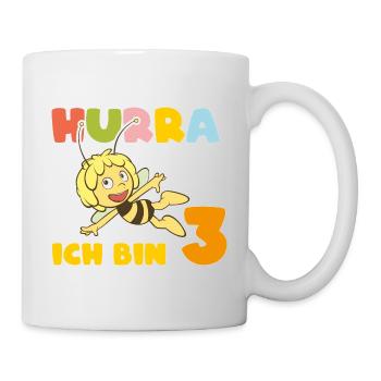 Biene Maja Hurra Ich bin 3! Dritter Geburtstag - Tasse - Weiß - Rechts