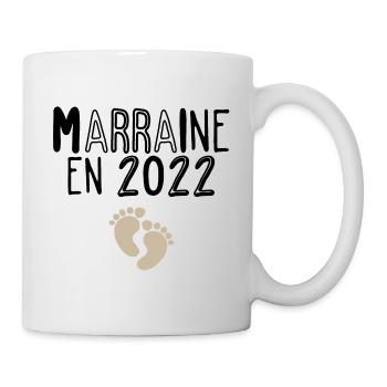 Marraine - 2022 - Cadeau - Naissance - Anniv - Mug blanc - blanc - Droite