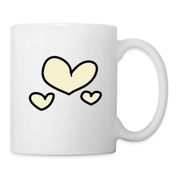 coeurs jaunes - Mug blanc - blanc - Droite