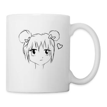 Fille manga - Mug blanc - blanc - Droite