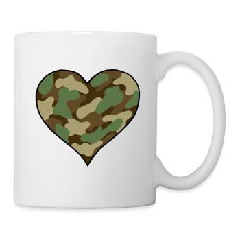 Camouflaged heart - Mug - white - Right