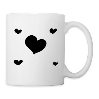 Herzen Herz - Tasse - Weiß - Rechts