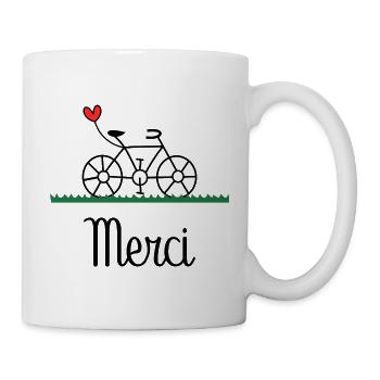 MERCI. THANKS. VELO. THANK YOU. ANNIVERSAIRE - Mug blanc - blanc - Droite