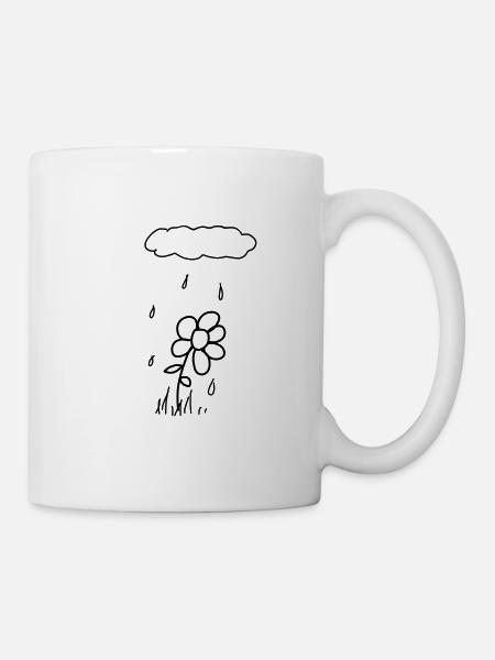 Fleurs Pluie - Mug blanc - blanc