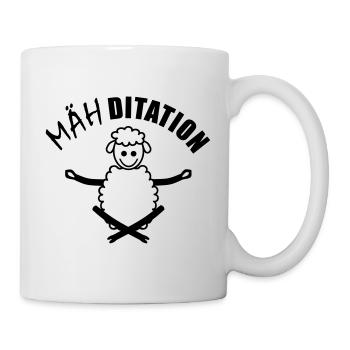 Meditation Mähditation Schaf meditiert - Tasse - Weiß - Rechts