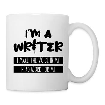 I'm A Writer, I Make The Voices In My Head Work 3 - Tasse - Weiß - Rechts