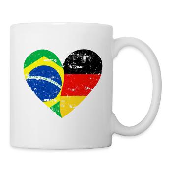 Drapeau Cœur Allemagne Brésil Drapeau - Mug blanc - blanc - Droite