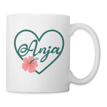 Anja Maiden name First name Name Heart - Mug - white - Right