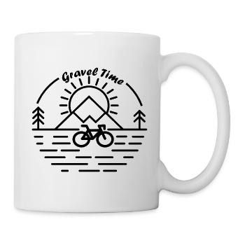 Gravel Time Line Art Logo - Tasse - Weiß - Rechts
