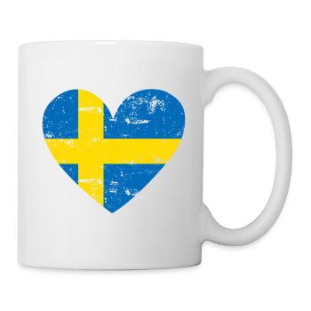 Flaggenherz Schweden Flagge - Tasse - Weiß - Rechts
