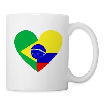 Flaggenherz Brasil Colombia Flag - Tasse - Weiß - Rechts