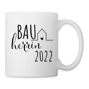 Bauherrin 2022 Häuslebauer Hausbesitzerin Hausbau - Tasse - Weiß - Rechts