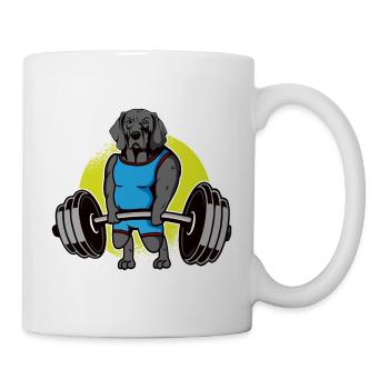 Weimaraner Haltérophilie I Drôle De Deadlift Fitness - Mug blanc - blanc - Droite