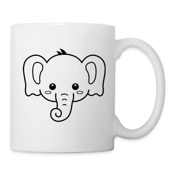Baby Elephant - Cute head of an elephant - Mug - white - Right