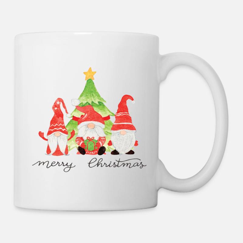 Gnome Joyeux Noël Arbre de Noël de Gnome - Mug blanc - blanc