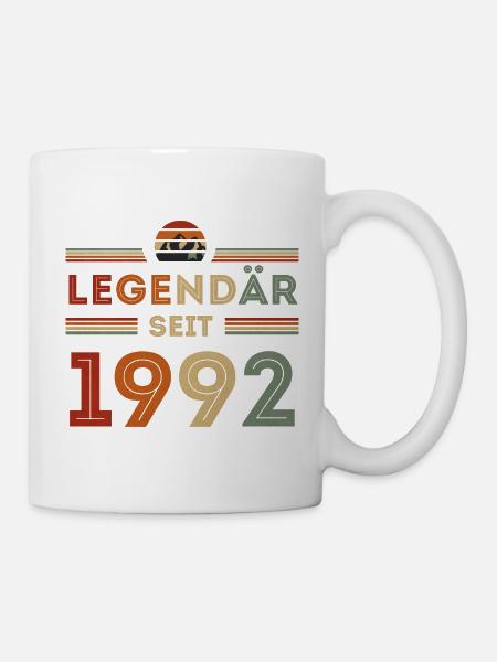 30. Geburtstag Legendär Seit 1992 Vintage Retro - Tasse - Weiß