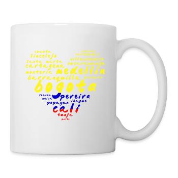 Cities Colombia Flag Heart - Mug - white - Right