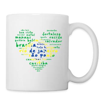 Cities Brazil Flag Heart - Mug - white - Right
