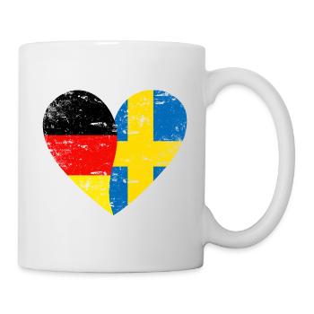 Heart Allemagne Suède Drapeau - Mug blanc - blanc - Droite
