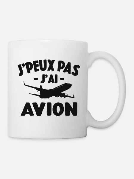 Je Peux Pas J'ai Avion Cadeau D'avion Pour Pilote - Mug blanc - blanc