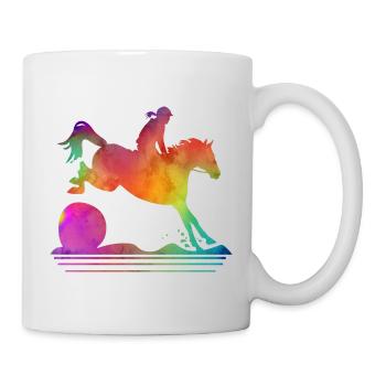 Geländereiten Aquarell Look - Tasse - Weiß - Rechts
