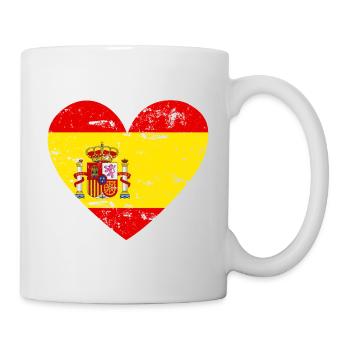 Flaggenherz Spanien Flagge - Tasse - Weiß - Rechts