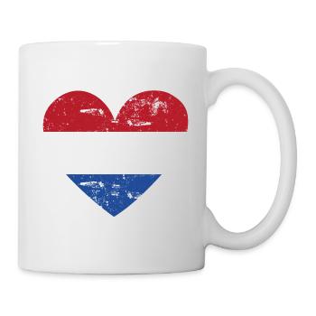 Flaggenherz Niederlande Flagge - Tasse - Weiß - Rechts