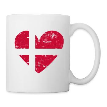 Flag Heart Denmark Flag - Mug - white - Right