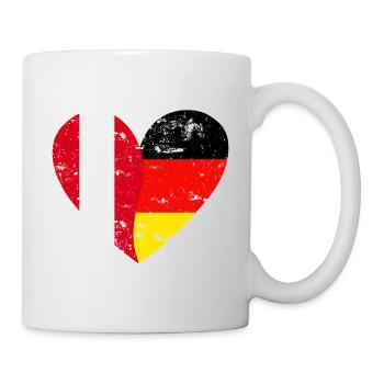 Drapeau Cœur Pérou Allemagne Drapeau - Mug blanc - blanc - Droite
