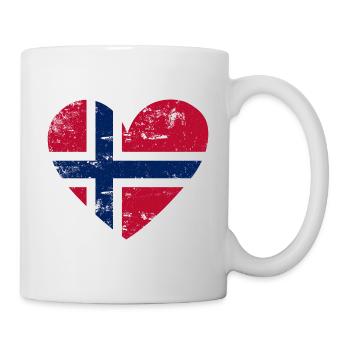 Flaggenherz Norwegen Flagge - Tasse - Weiß - Rechts