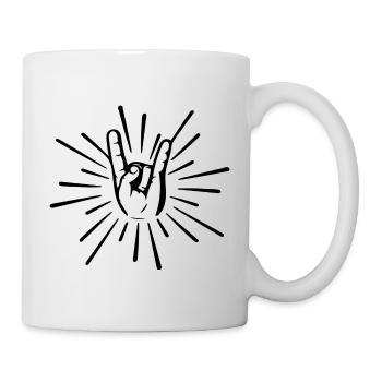 Rock 'N' Roll Musik Rocker Handzeichen - Tasse - Weiß - Rechts