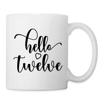 Hello Twelve - Mignon cadeau de 12e anniversaire pour les filles - Mug blanc - blanc - Droite