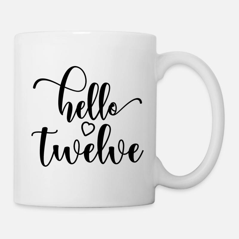 Hello Twelve - Mignon cadeau de 12e anniversaire pour les filles - Mug blanc - blanc